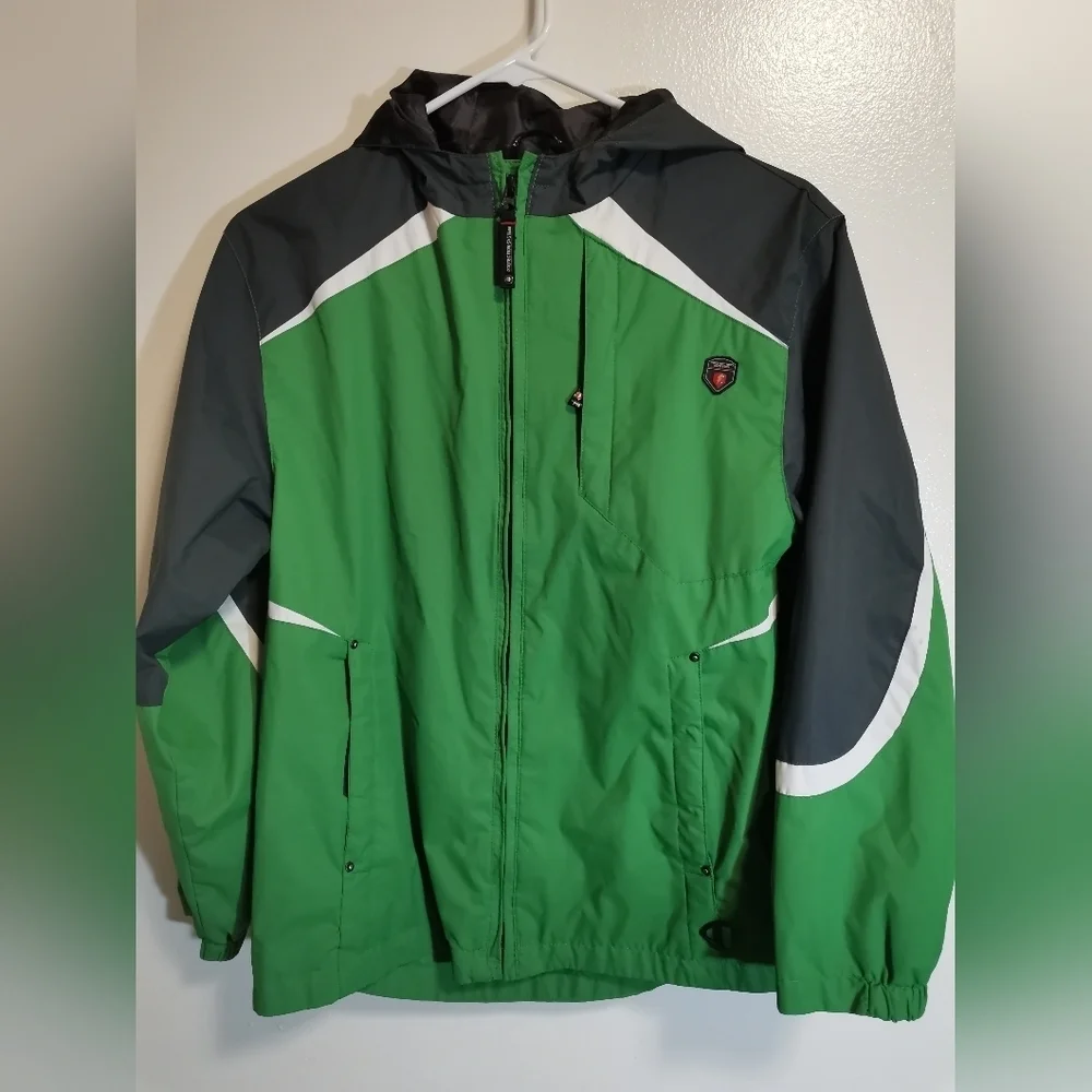 Protection System Green Hooded Jacket Sz M(10-12) Boys